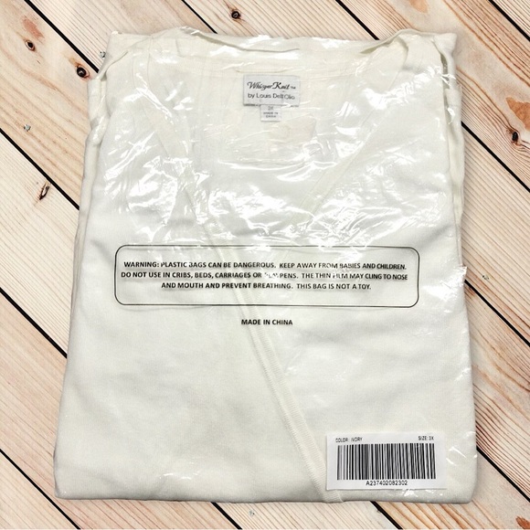 Linea by Louis Dell'Olio Whisper Knit Drape Front Cardigan, NWT 3X Ivory A237402 - Picture 7 of 12